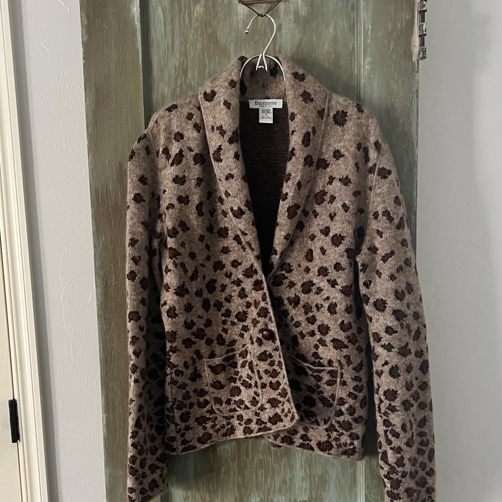 Vintage Leopard Print Mohair Sweater
